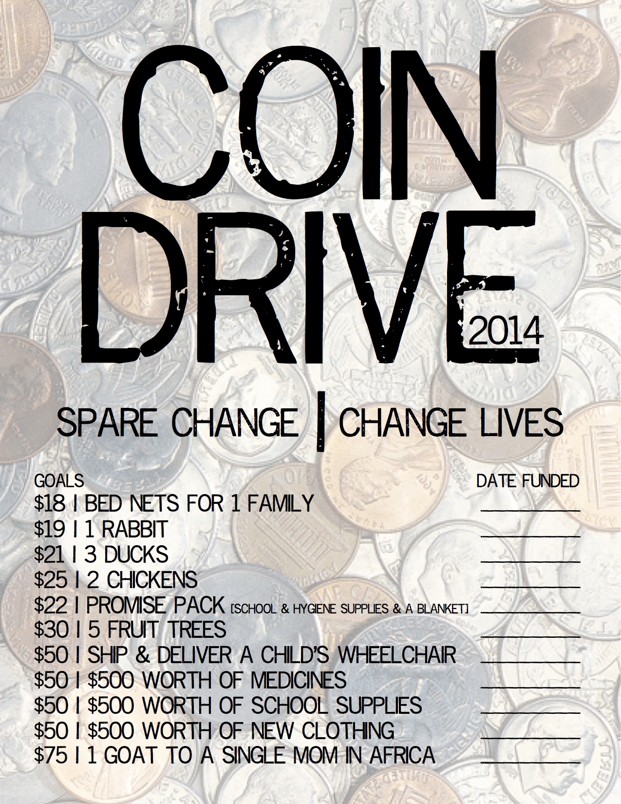 coin drive 2014 coastal music studioscoin drive 2014 coastal change for change flyer